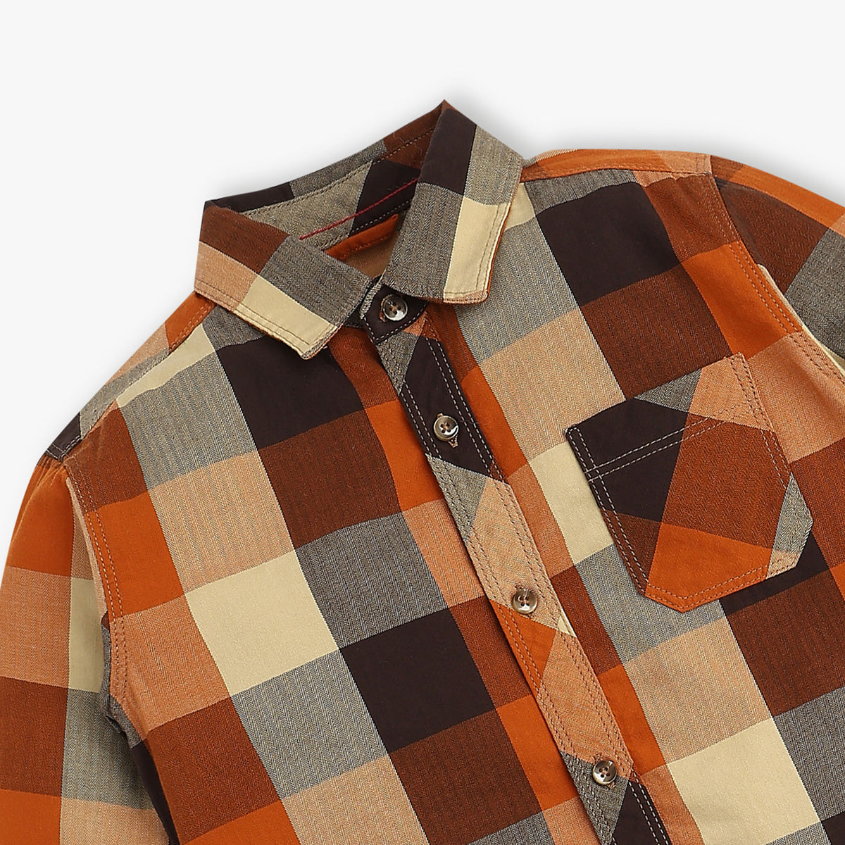 Boys Cotton Checkered Shirt