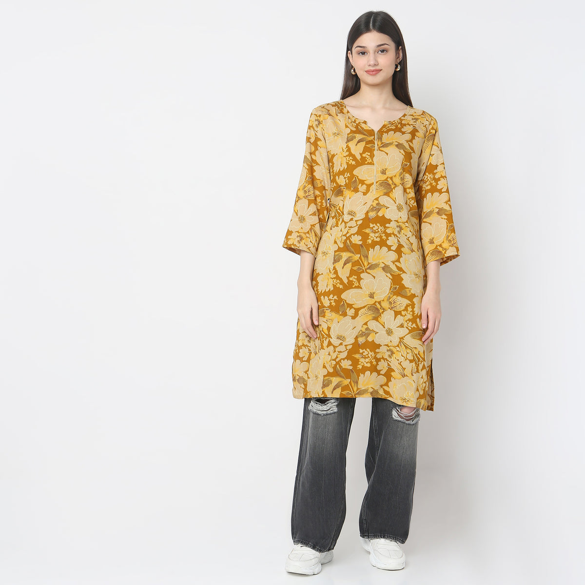 Straight Fit Printed Kurta