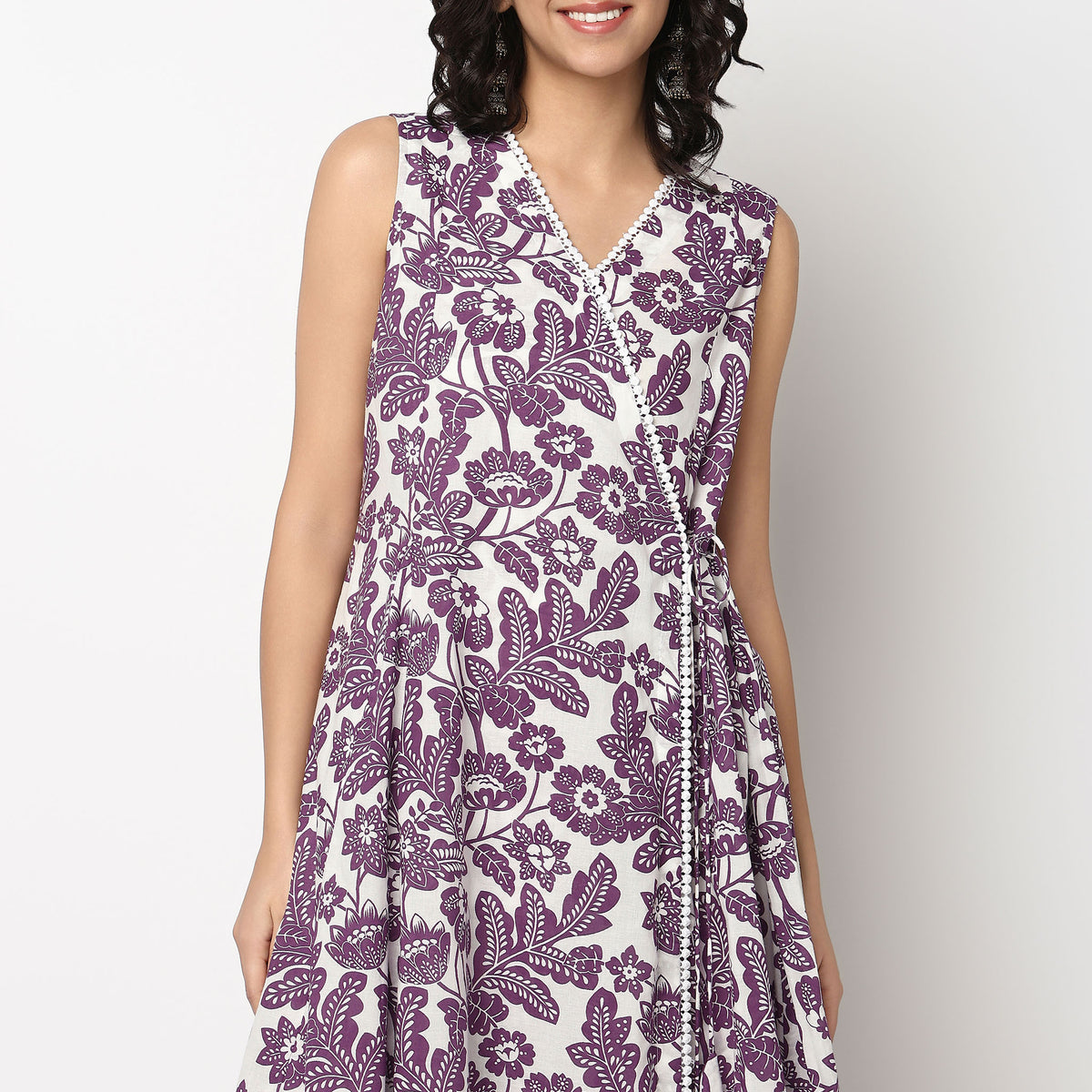 Buy Women Flare Fit Printed Sleeveless Kurta  - Style Union