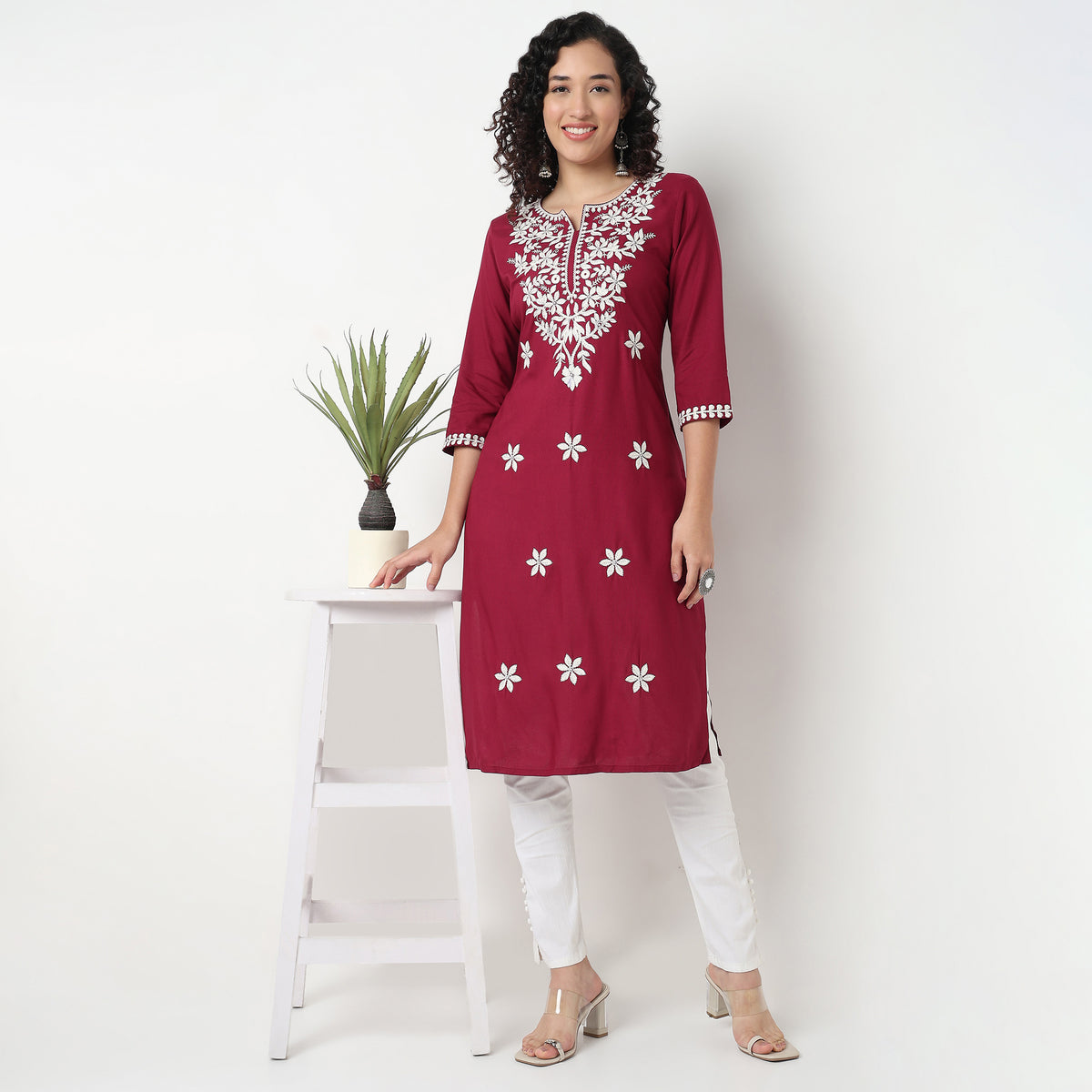 Embroidered Straight Kurta