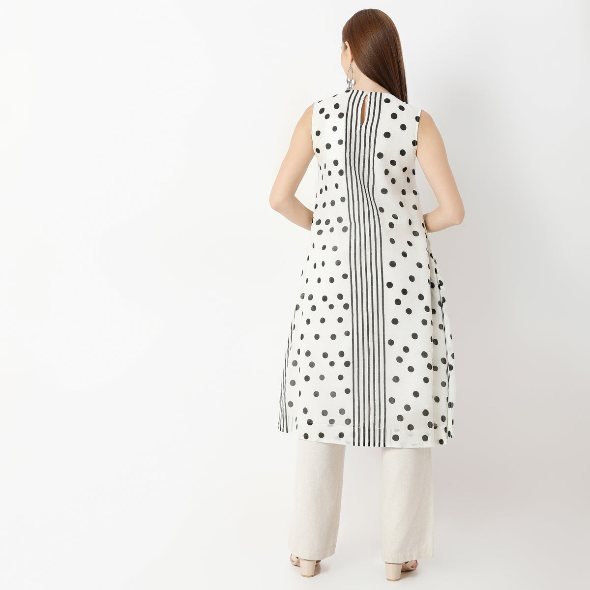 Flare Fit Printed Round Neck Kurta