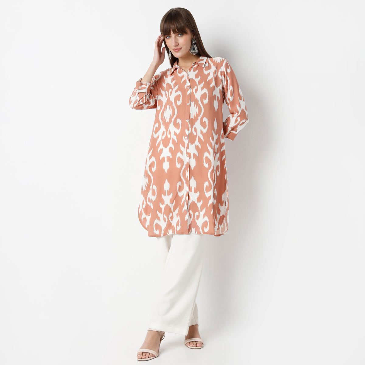 Straight Fit Printed Below Knee Kurta