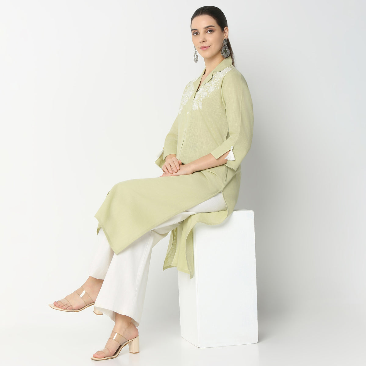 Straight Fit Printed Below Knee Kurta