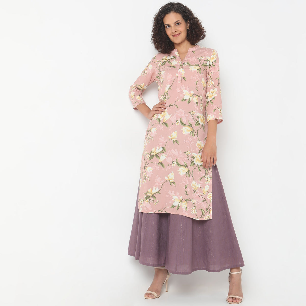 Flare Fit Striped High Rise Palazzos