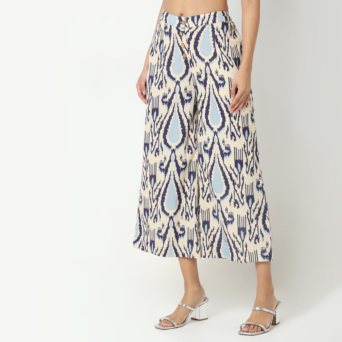 Flare Fit Printed Mid Rise Culottes