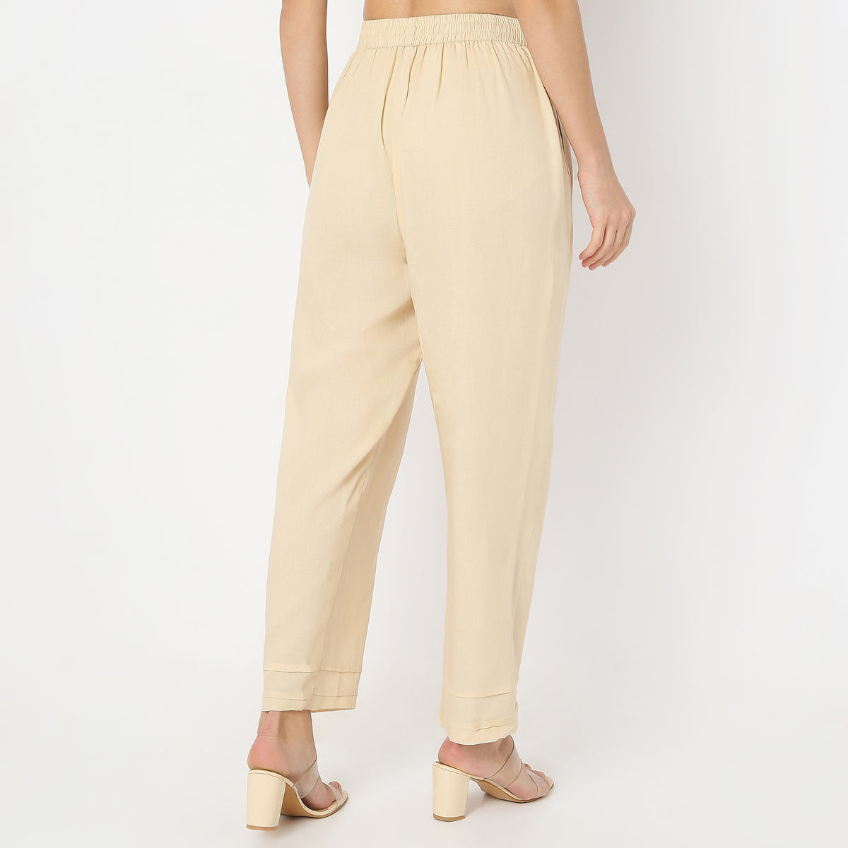 Ankle Length Botanical Bliss Straight Fit Mid Rise Pants