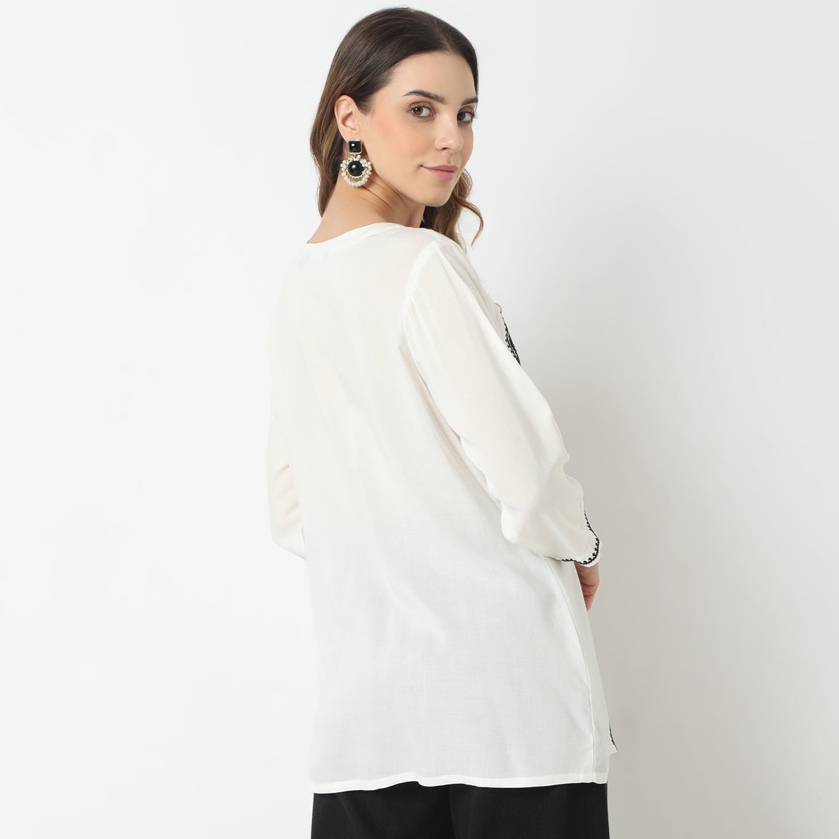 Flare Fit Embroidered Kurta