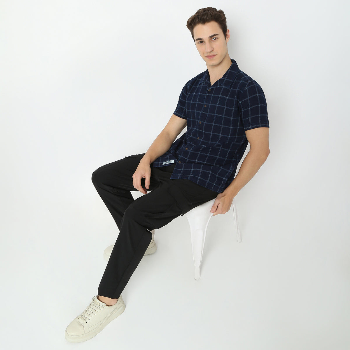 Structured Camp Collar Modern Explorer Mood Half Sleeve Shirt