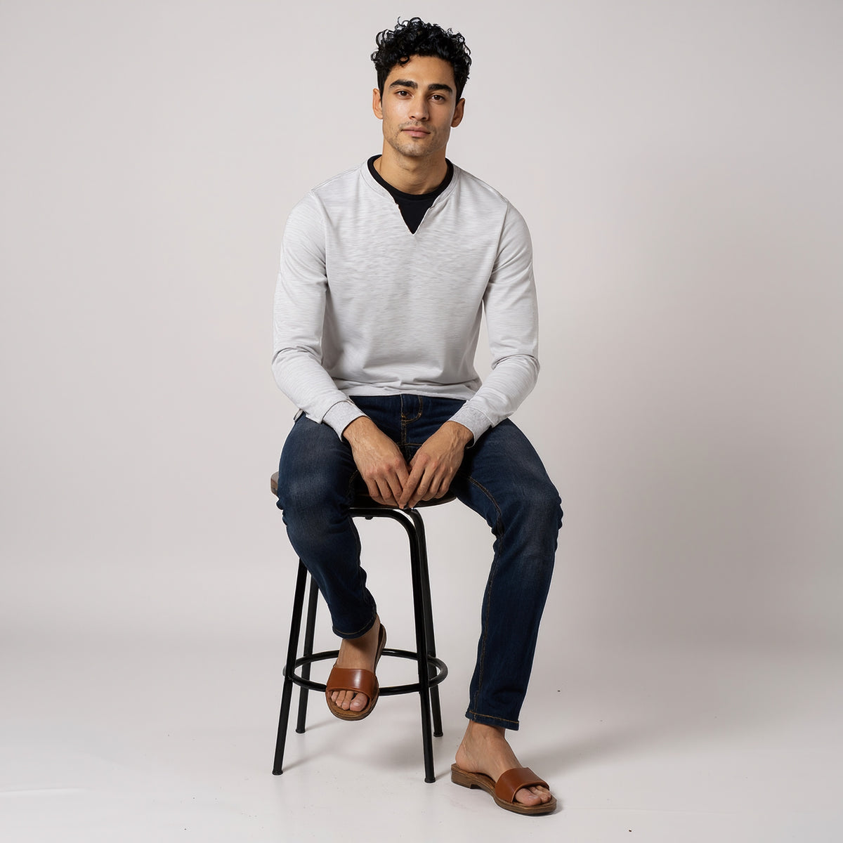 Henley Neck Cotton Polyester T-Shirt