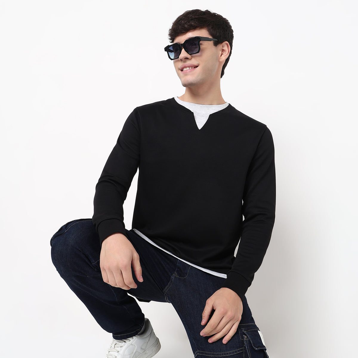 Henley Neck Cotton Polyester T-Shirt