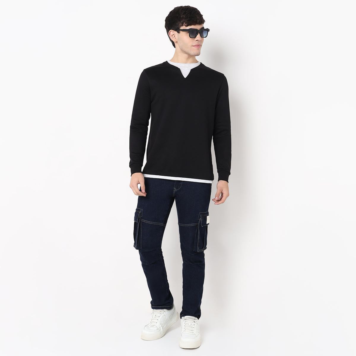 Henley Neck Cotton Polyester T-Shirt