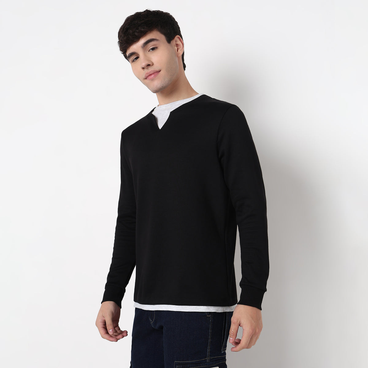 Henley Neck Cotton Polyester T-Shirt