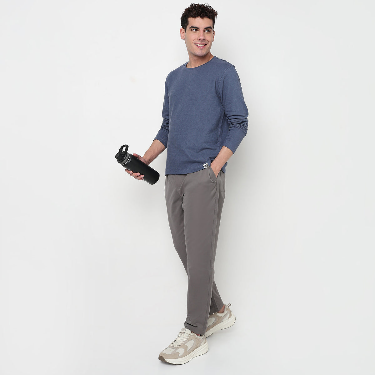 Buy Men Regular Fit Structured Full Sleeve T-Shirt  - Style Union