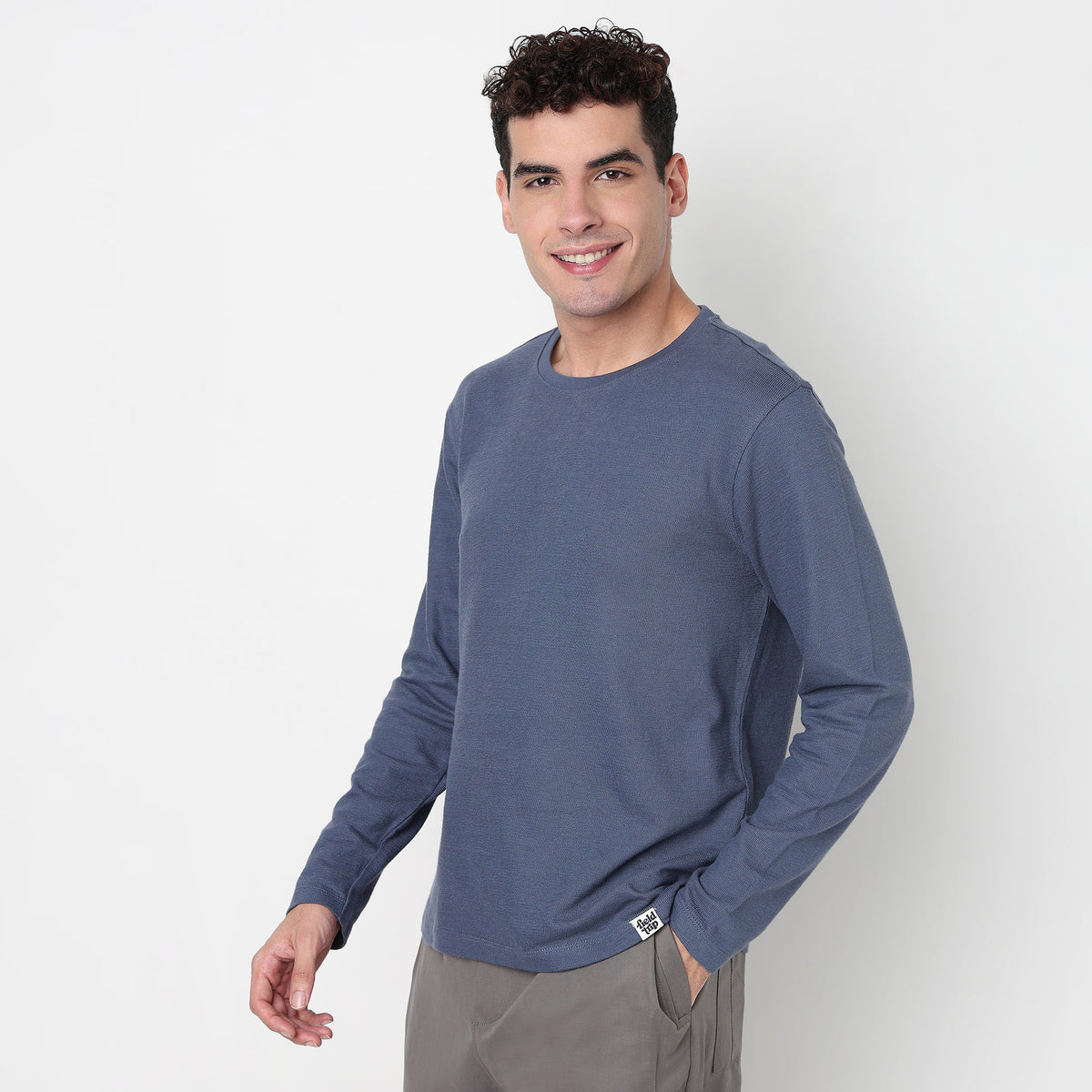 Buy Men Regular Fit Structured Full Sleeve T-Shirt  - Style Union