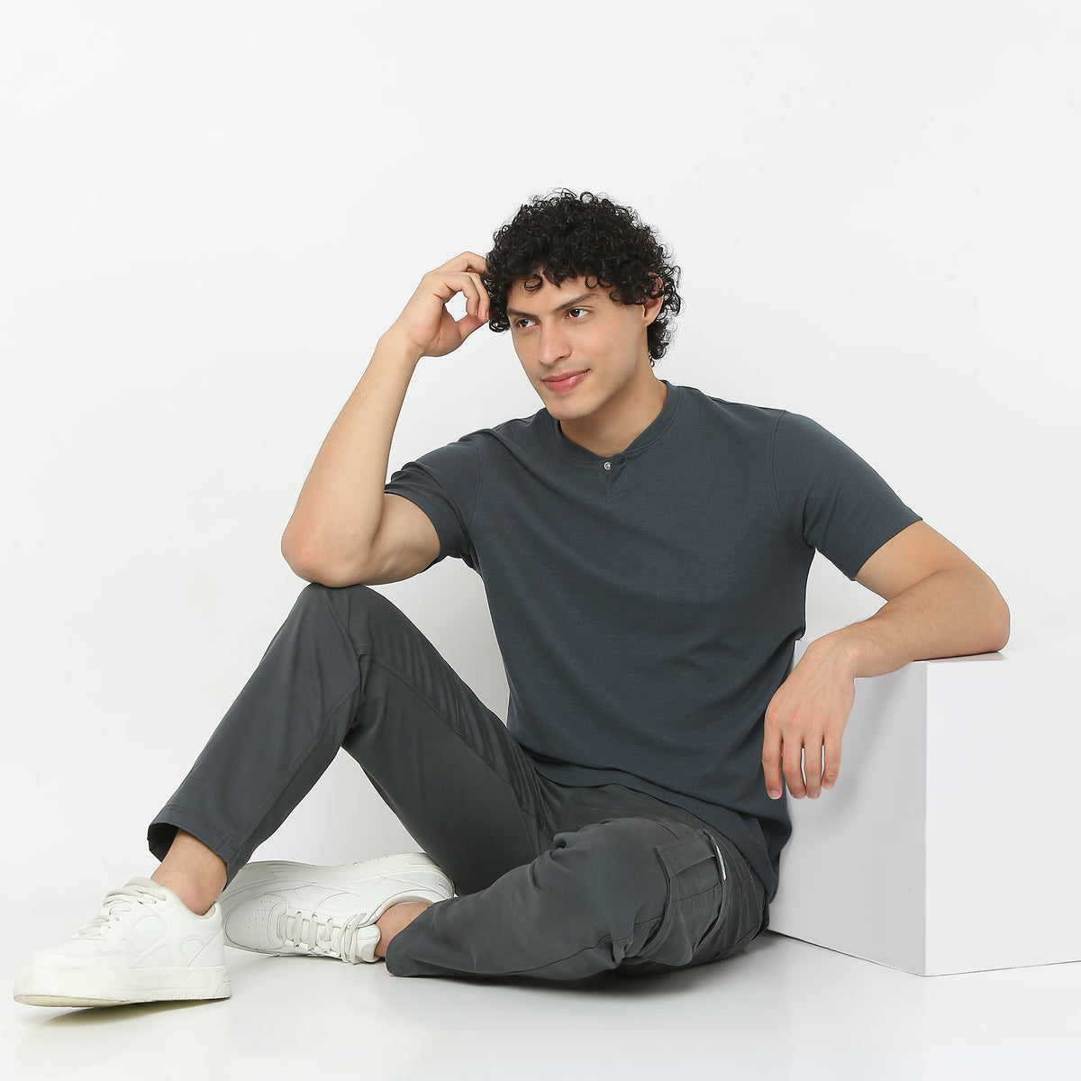 Henley Neck Structured Lumberjack T-Shirt