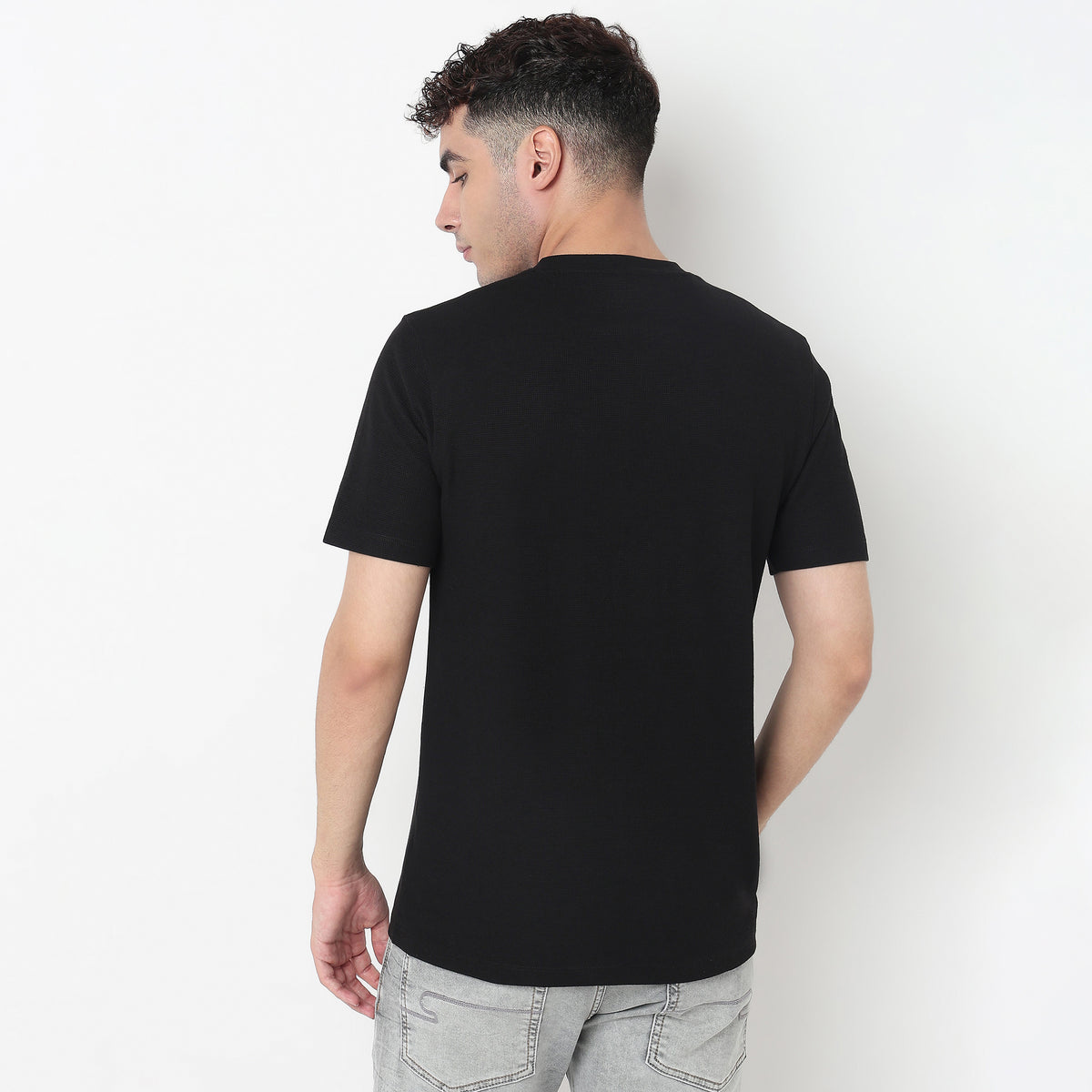 Henley Neck Structured Lumberjack T-Shirt