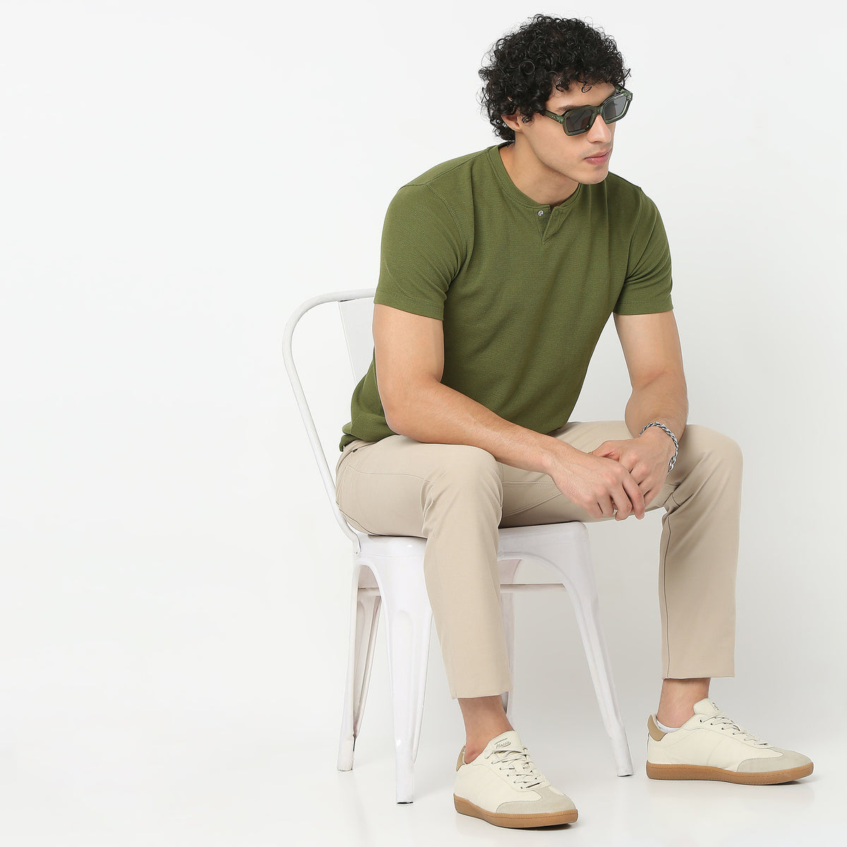 Henley Neck Structured Lumberjack T-Shirt