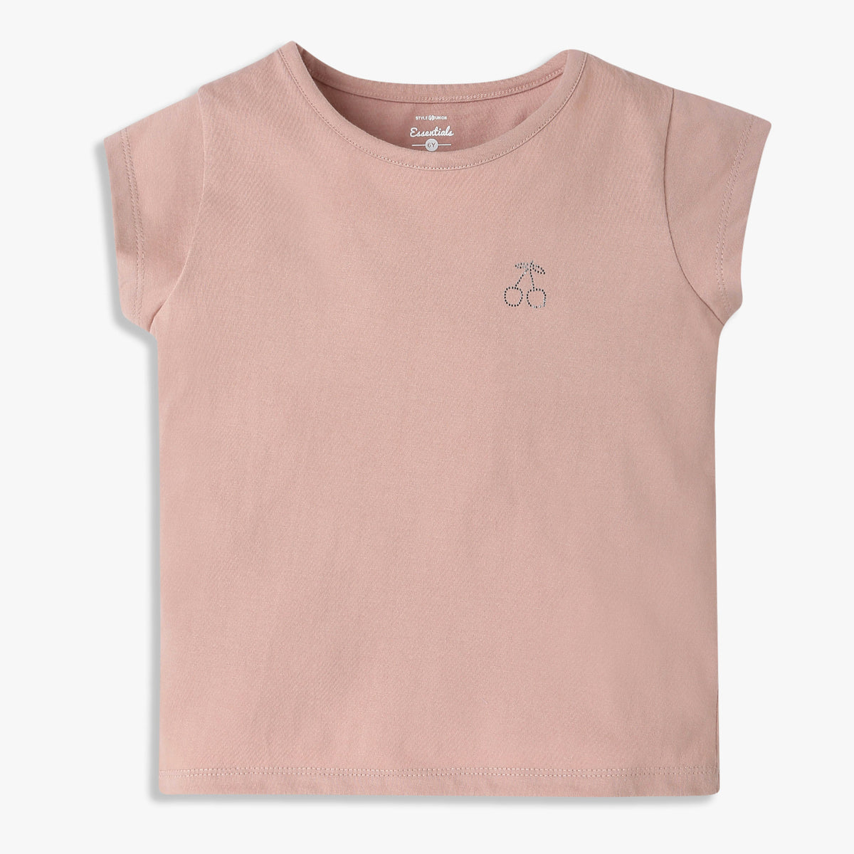 Girls Crew Neck All Day Essential Solid T-Shirt