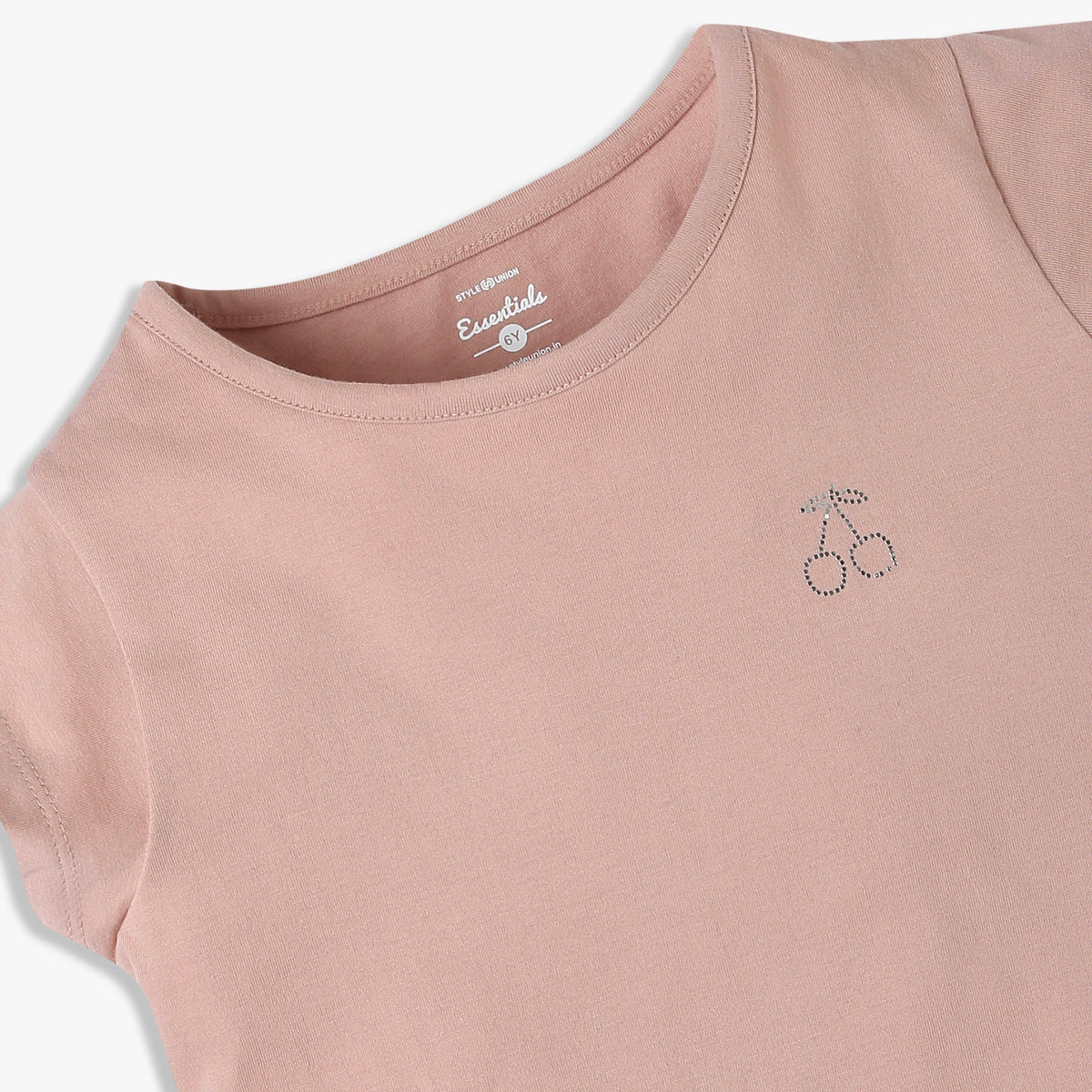 Girls Crew Neck All Day Essential Solid T-Shirt