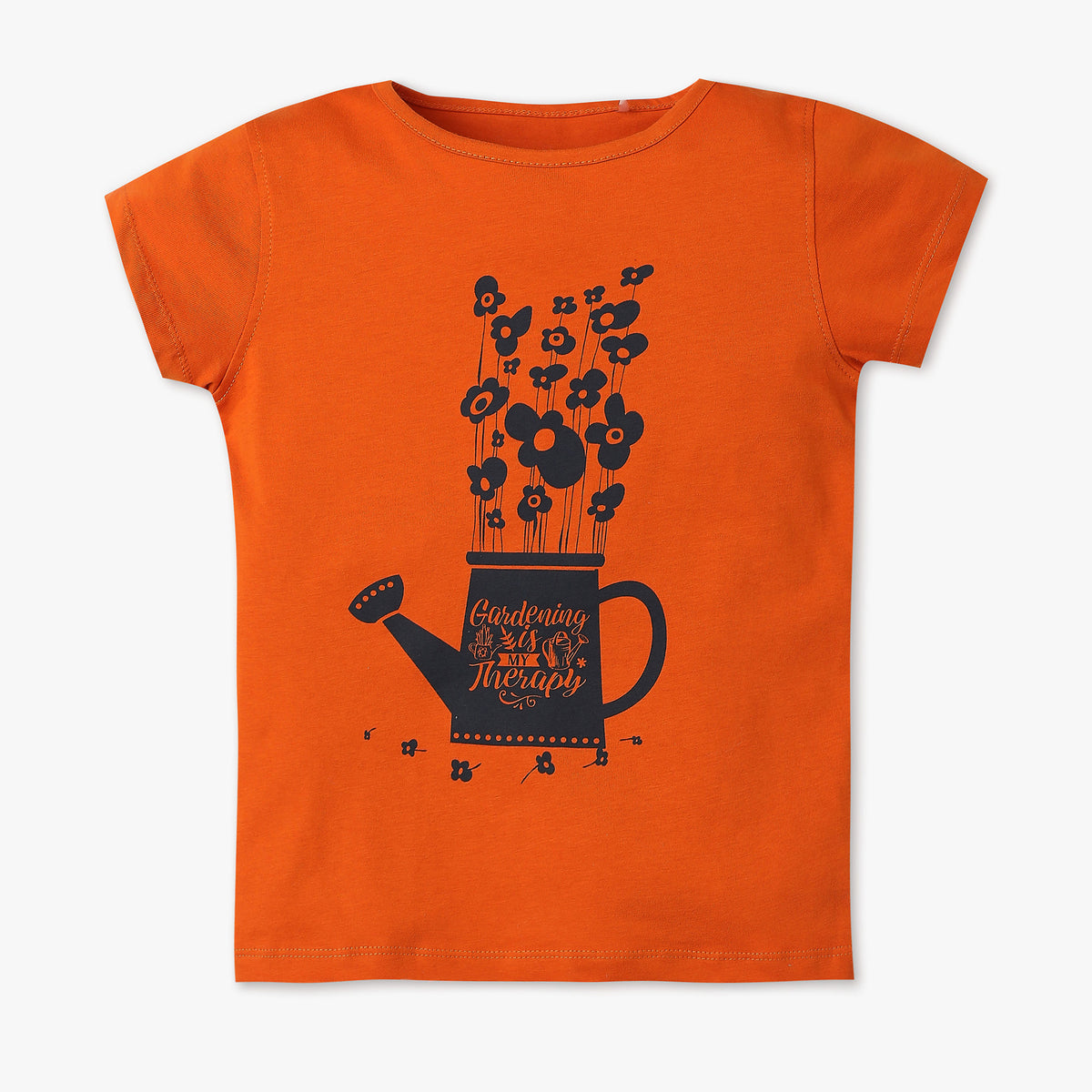 Girls Regular Fit Graphic Crew Neck T-Shirt