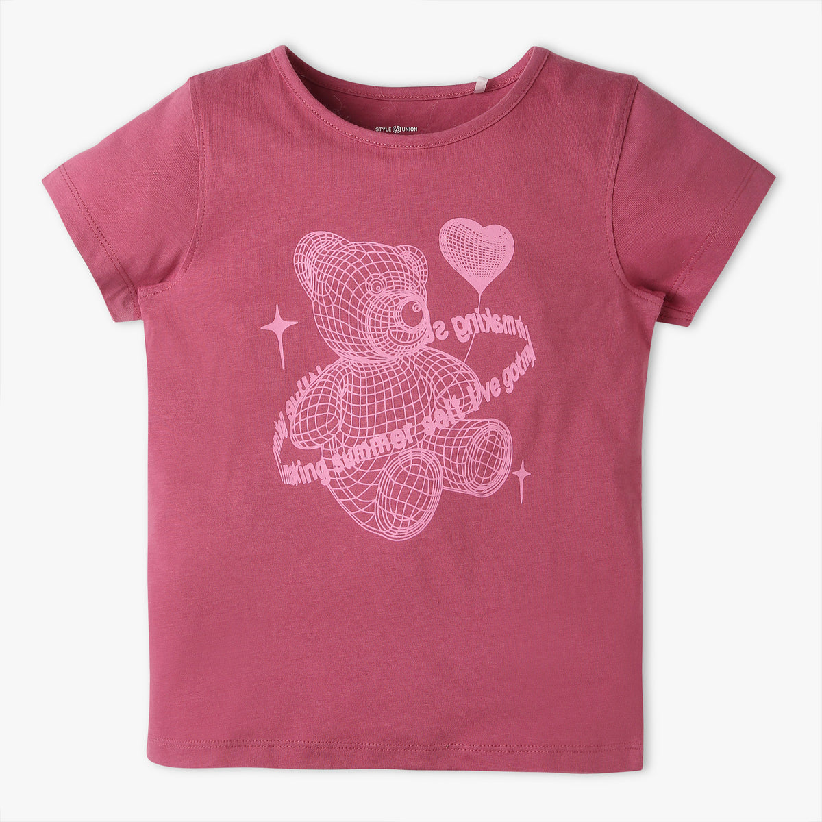 Girls Regular Fit Graphic Crew Neck T-Shirt