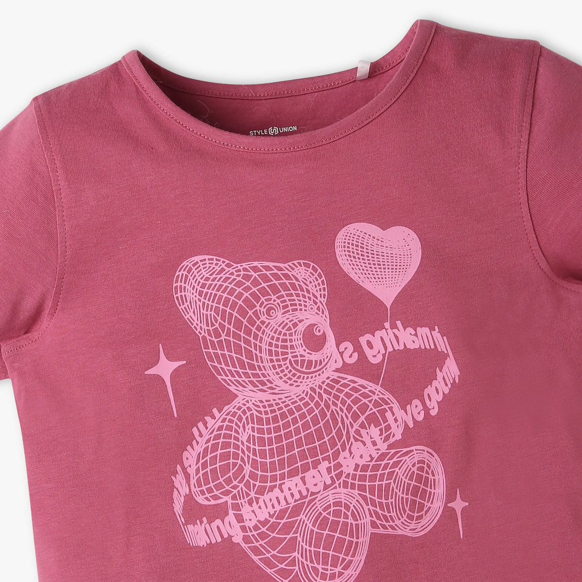 Girls Regular Fit Graphic Crew Neck T-Shirt