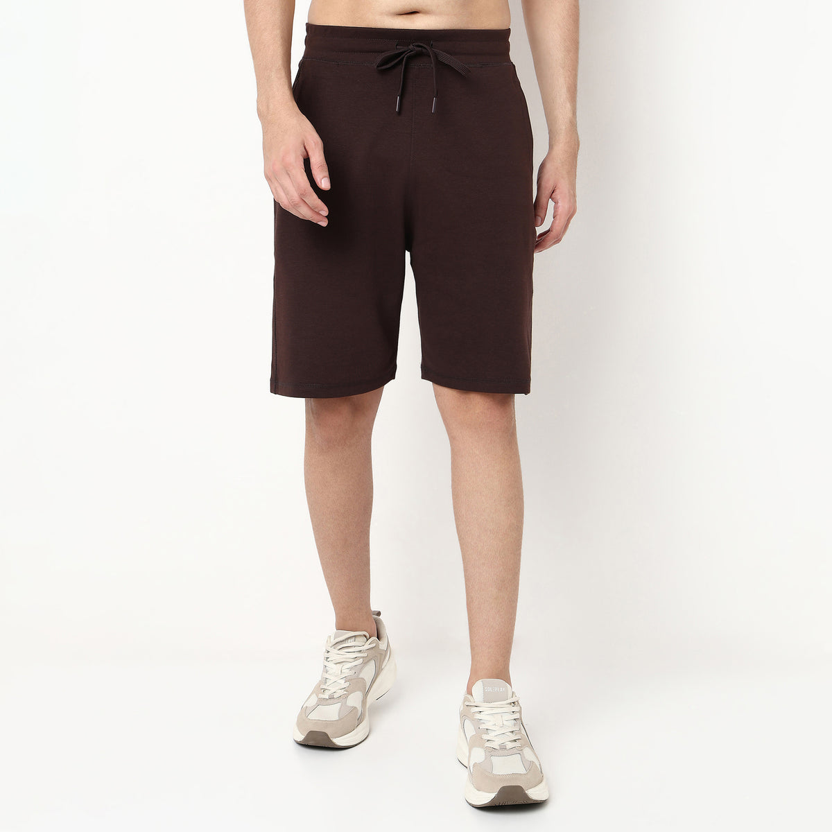 Solid Knee Length Shorts