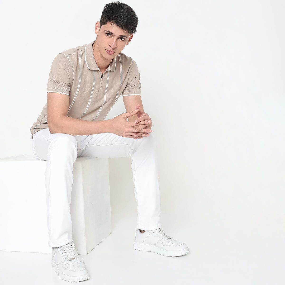 Regular Fit Striped Polo T-Shirt