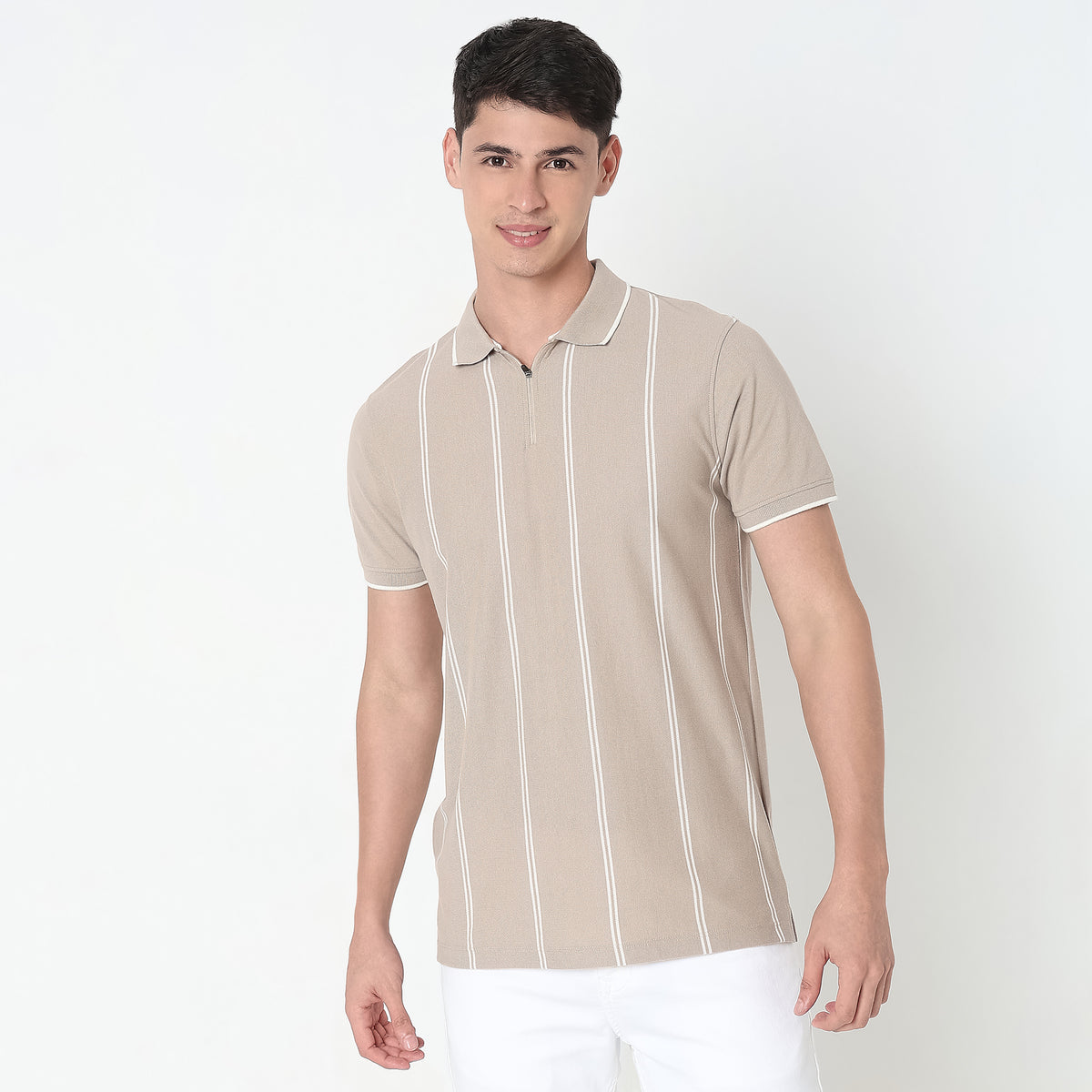 Regular Fit Striped Polo T-Shirt
