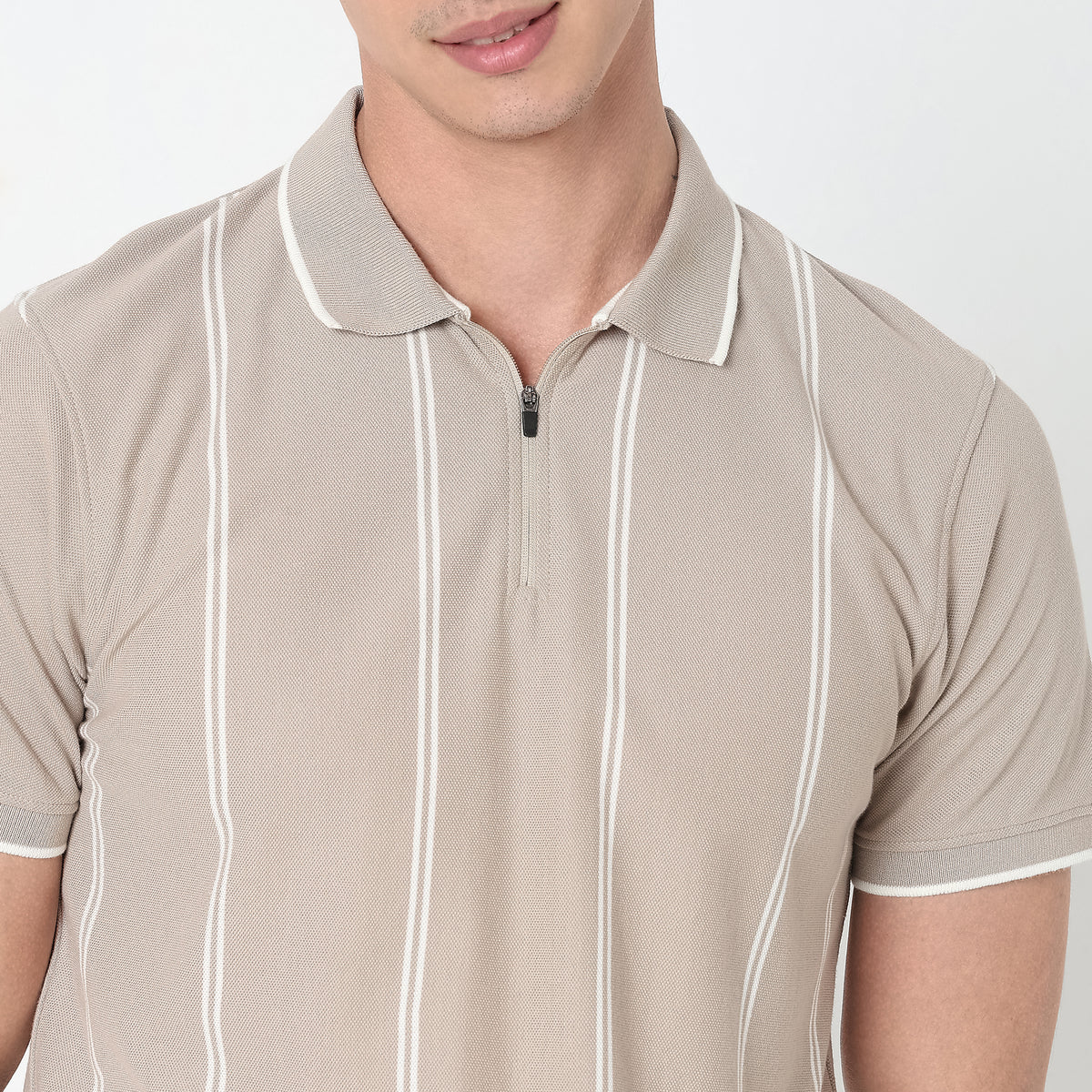 Regular Fit Striped Polo T-Shirt