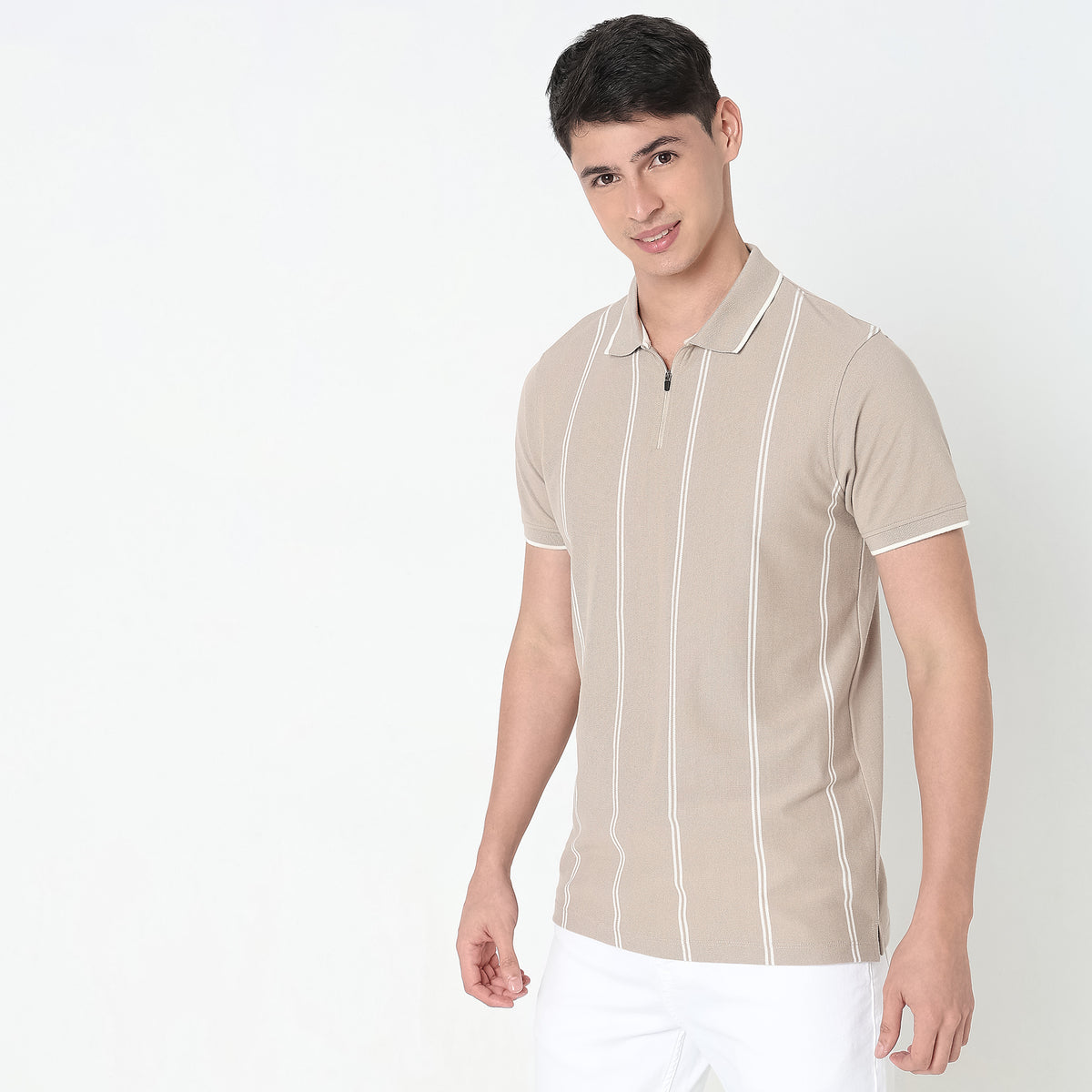Regular Fit Striped Polo T-Shirt