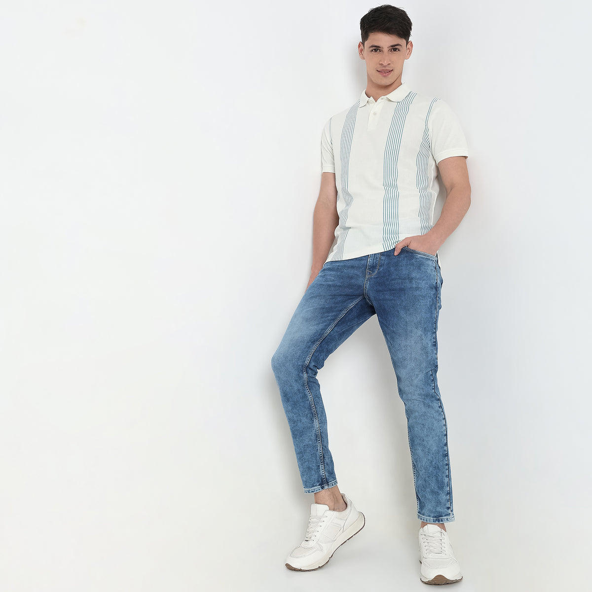Regular Fit Striped Polo T-Shirt