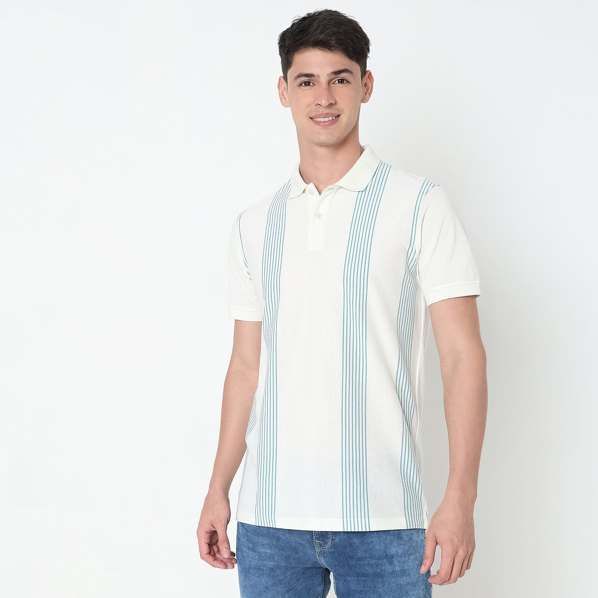 Regular Fit Striped Polo T-Shirt