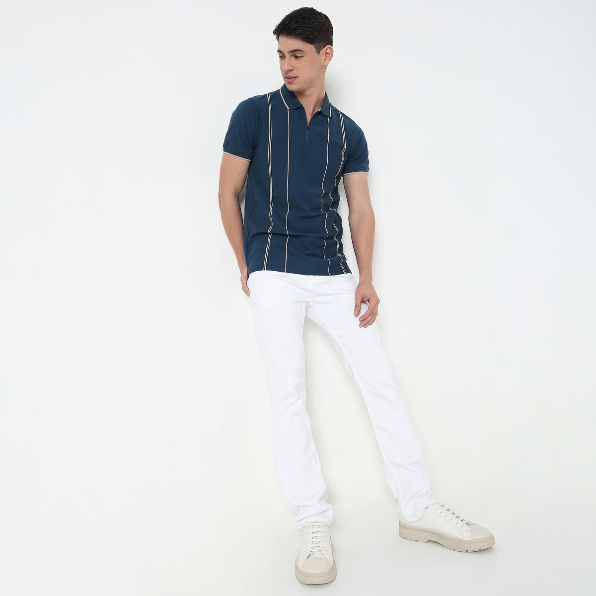 Regular Fit Striped Polo T-Shirt