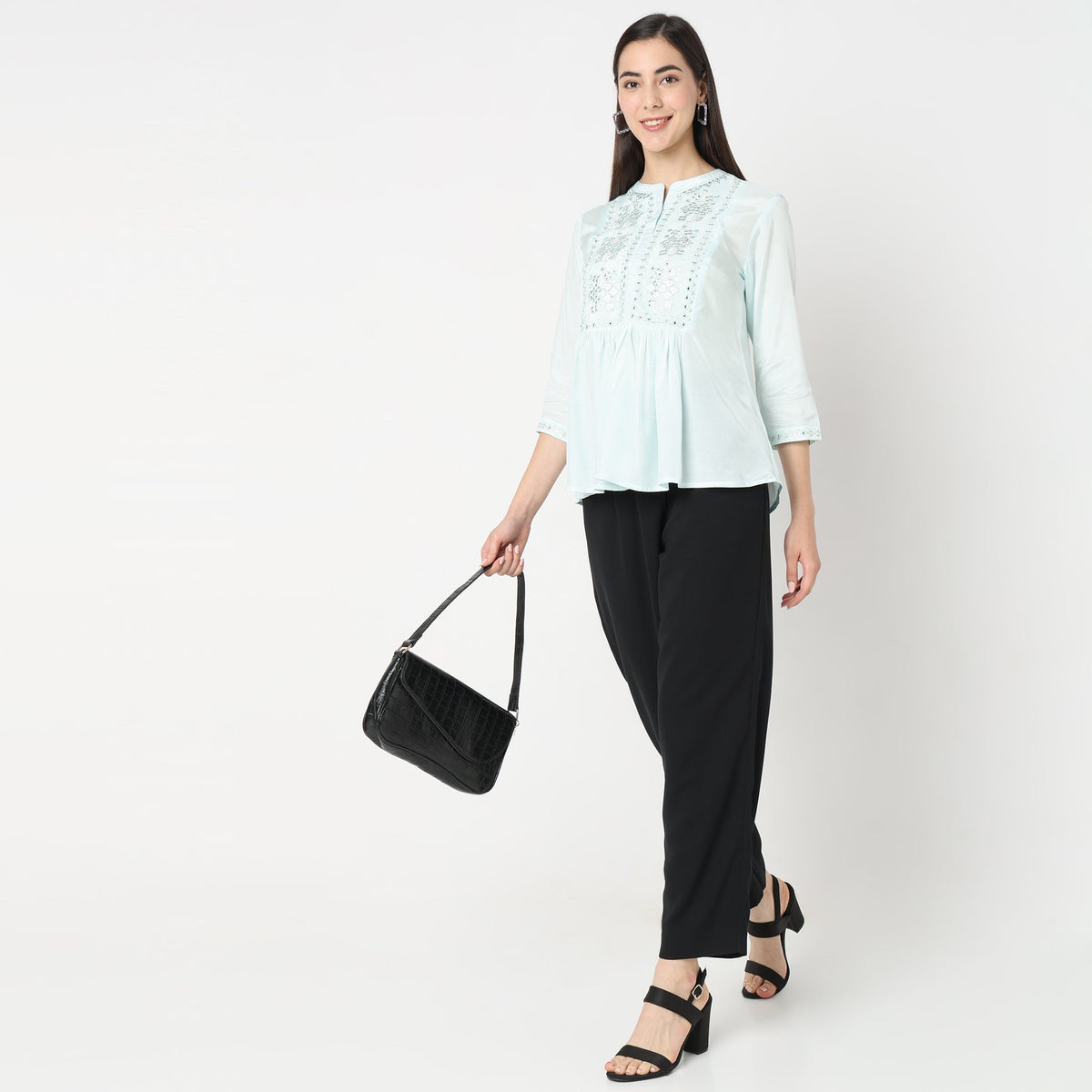 Flare Fit Embellished Top