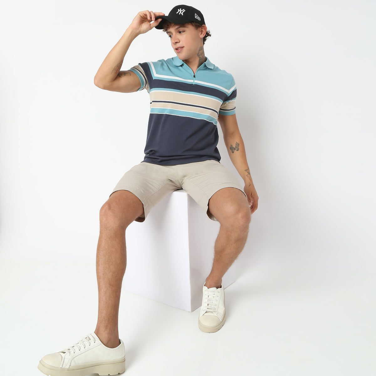 Regular Fit Striped Polo T-Shirt