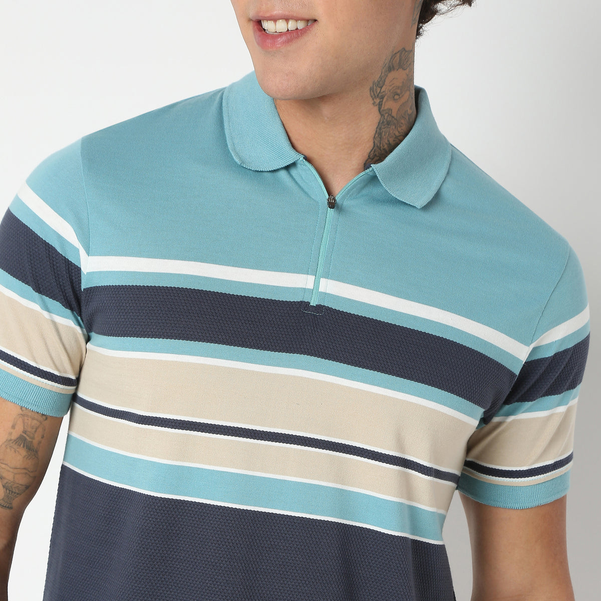 Regular Fit Striped Polo T-Shirt