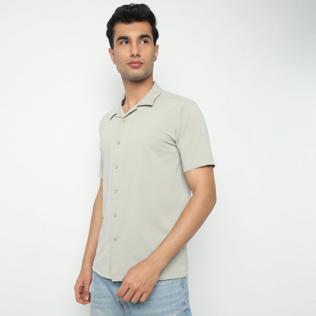 Regular Fit Printed Shirt Collar Regular Length Shirt