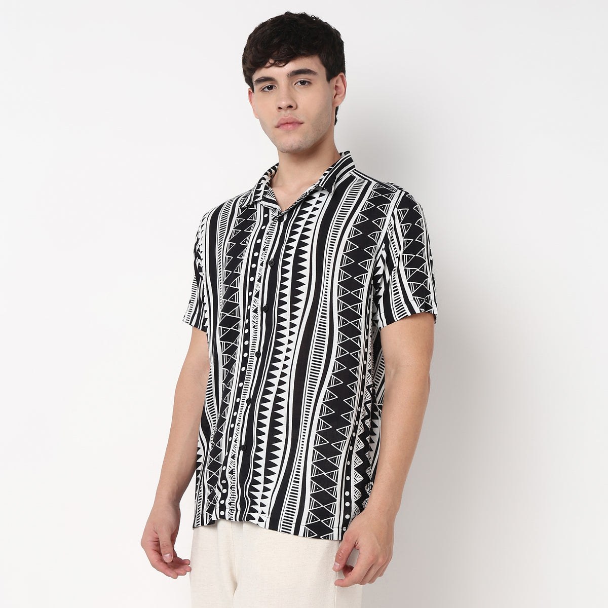 Cotton Textured Cuban Shirt