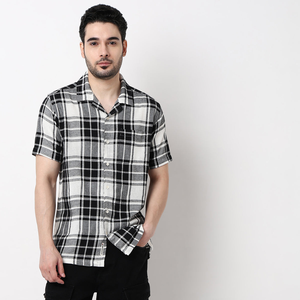 Mens Yarn Dyed Cuban Shirt