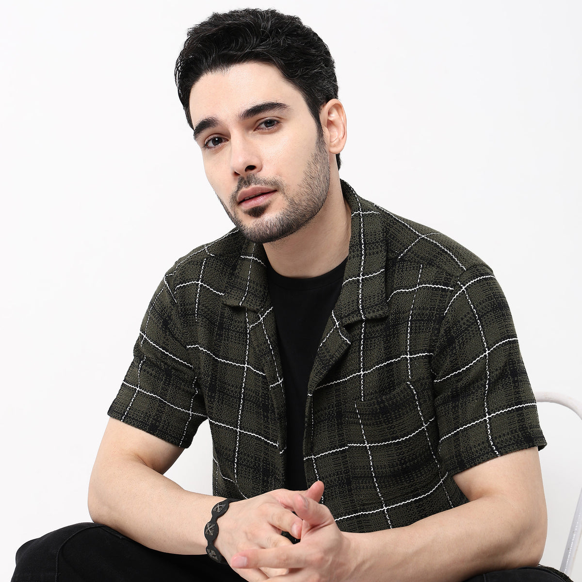 Mens Yarn Dyed Cuban Shirt