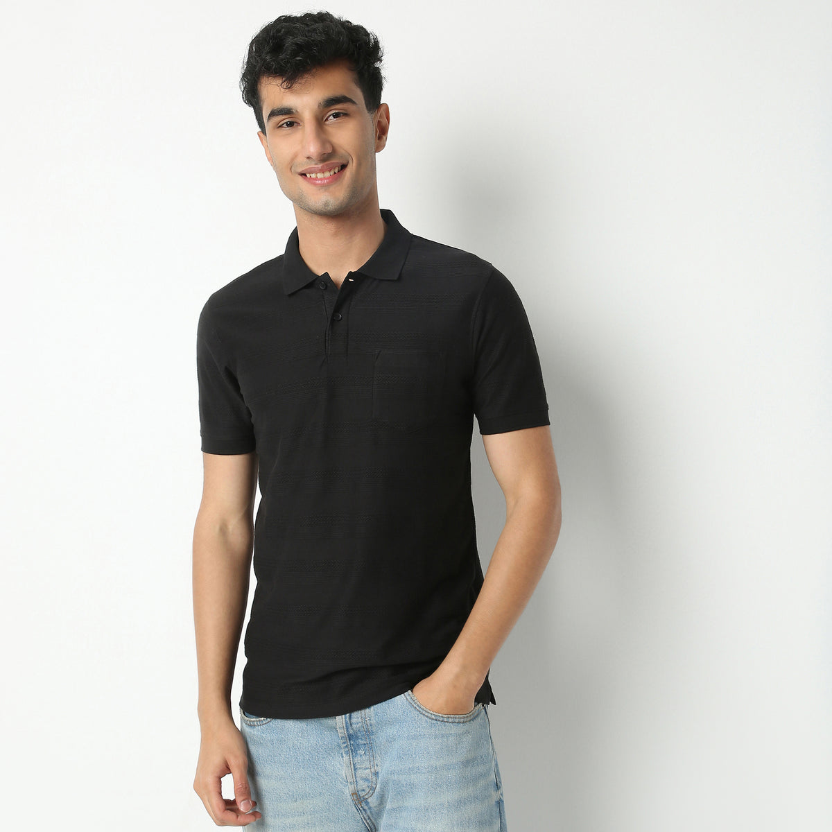 Regular Fit Structured Regular Length Polo T-Shirt