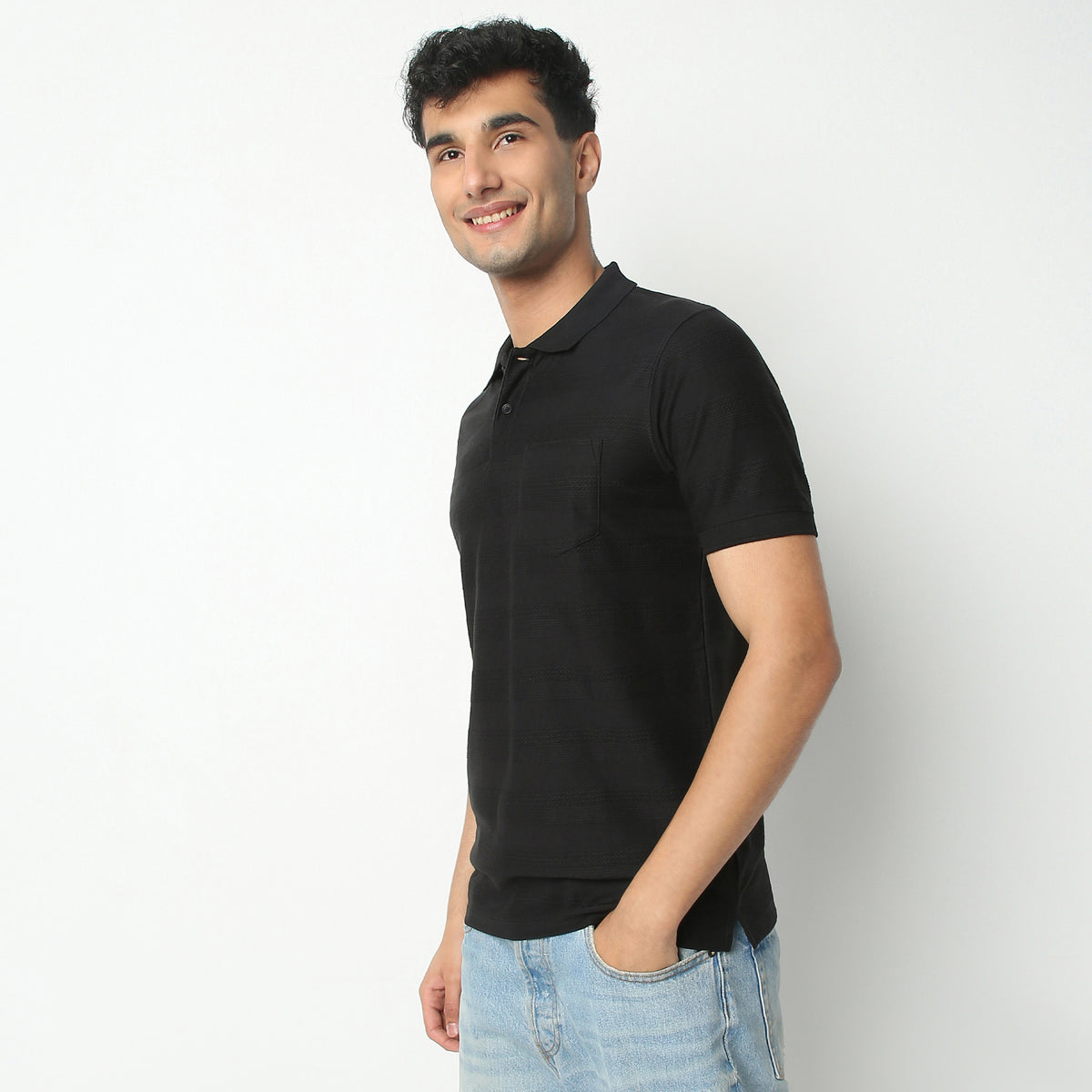 Regular Fit Structured Regular Length Polo T-Shirt