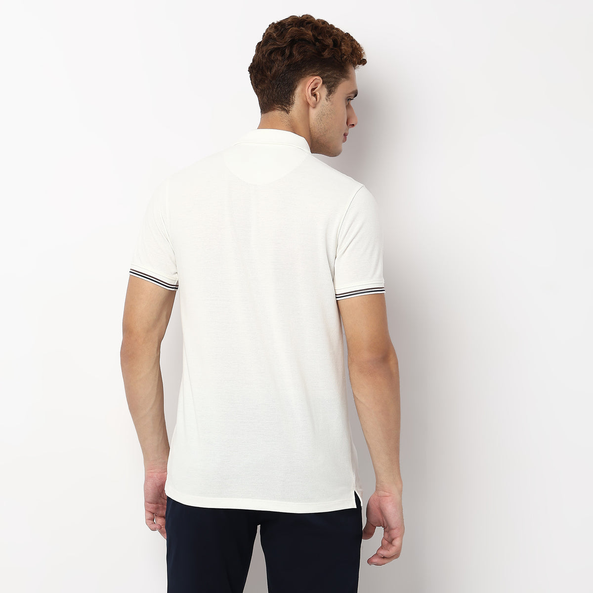 Knitted Striped University Polo T-Shirt