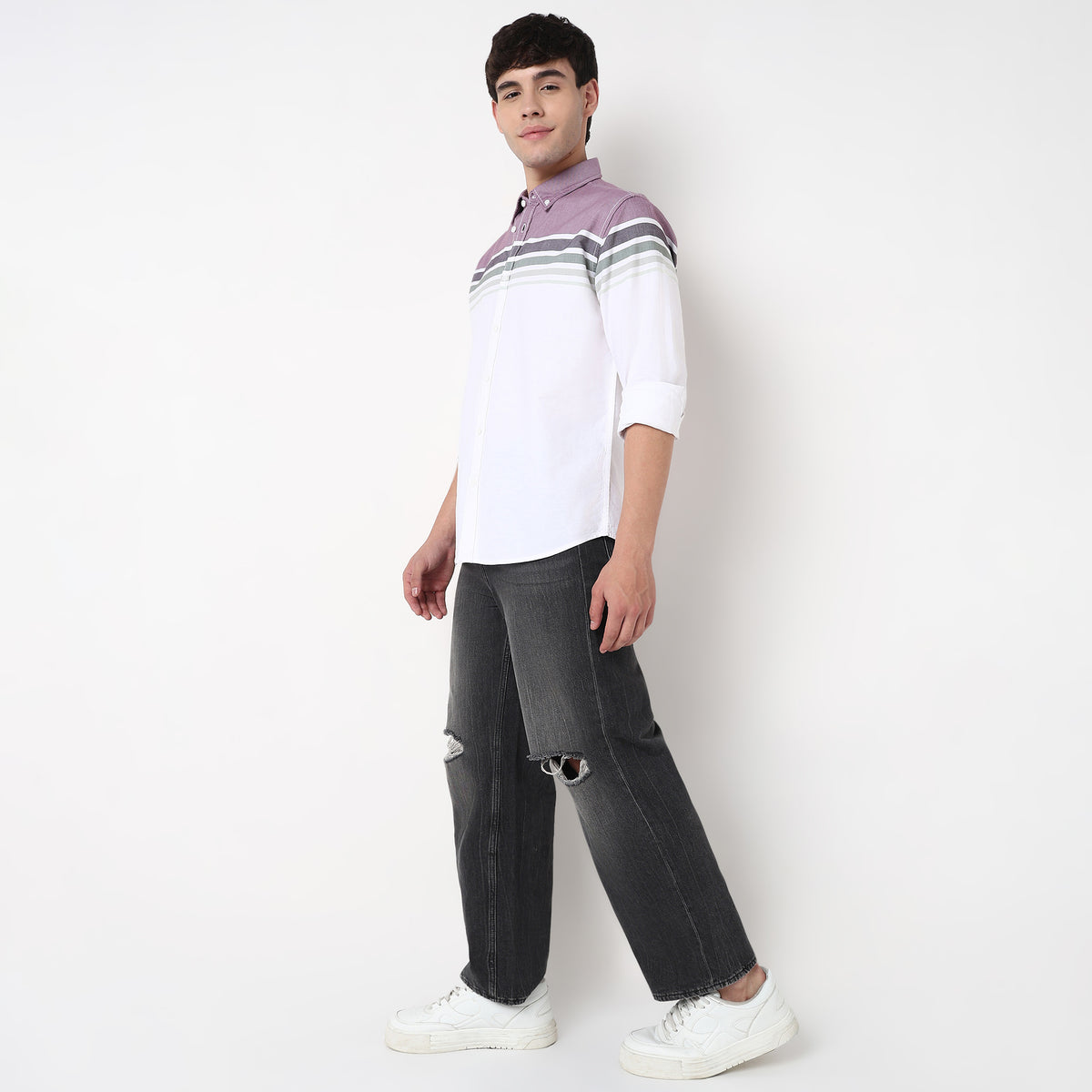 Cotton Striped Derby Shirt