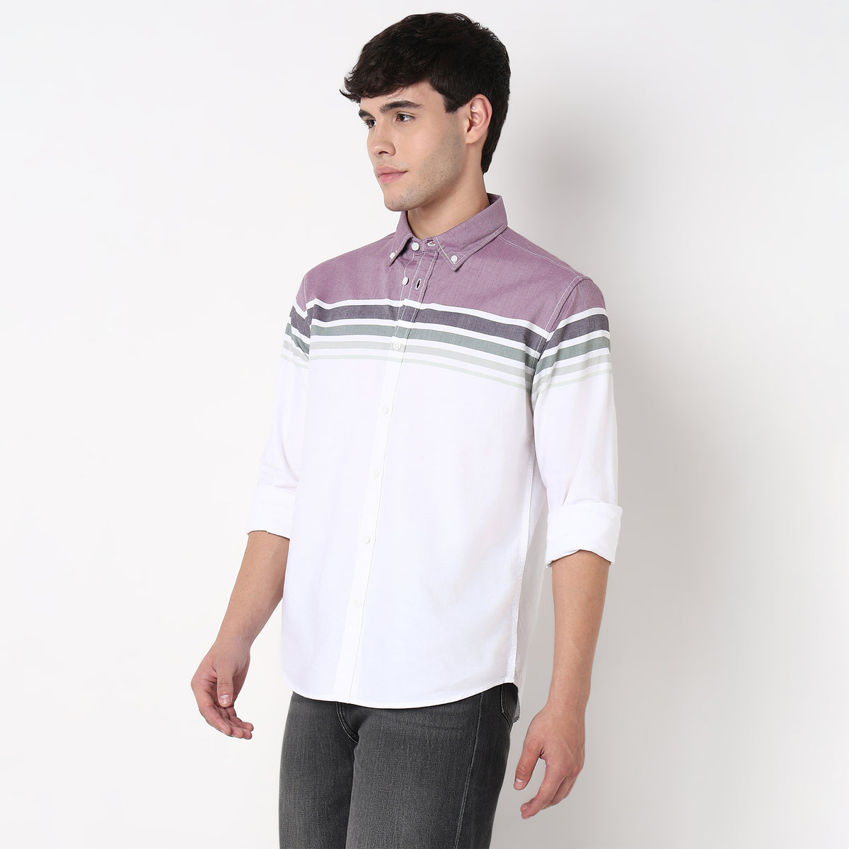 Cotton Striped Derby Shirt
