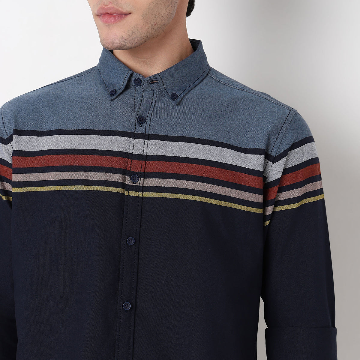 Cotton Striped Derby Shirt