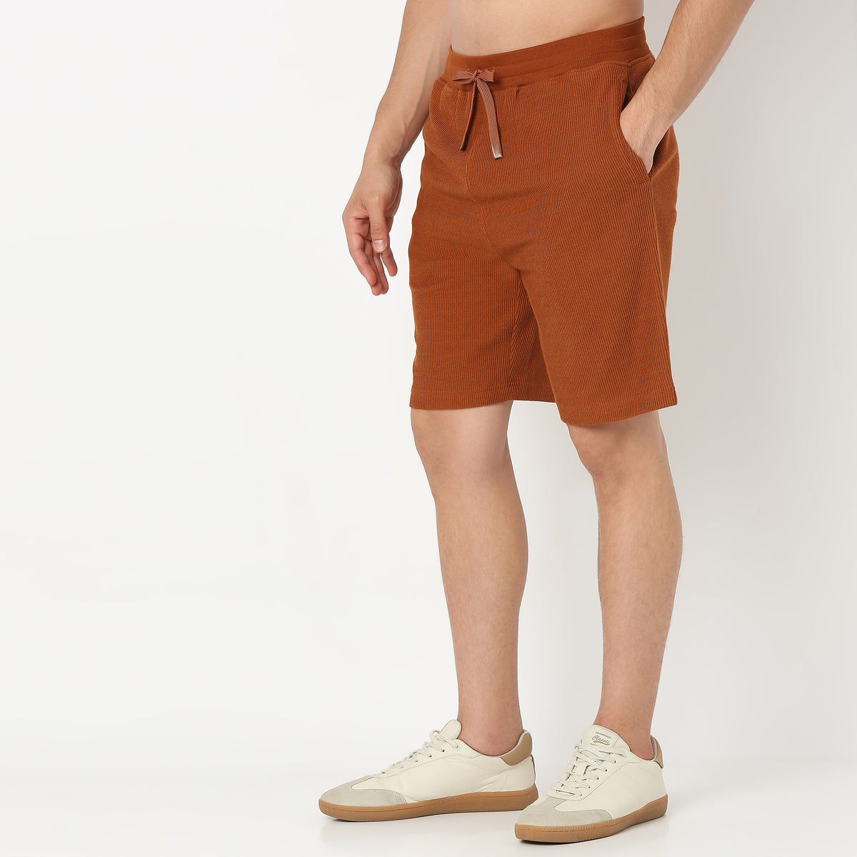 Above Knee Structured Cropped Bermuda Structured Shorts