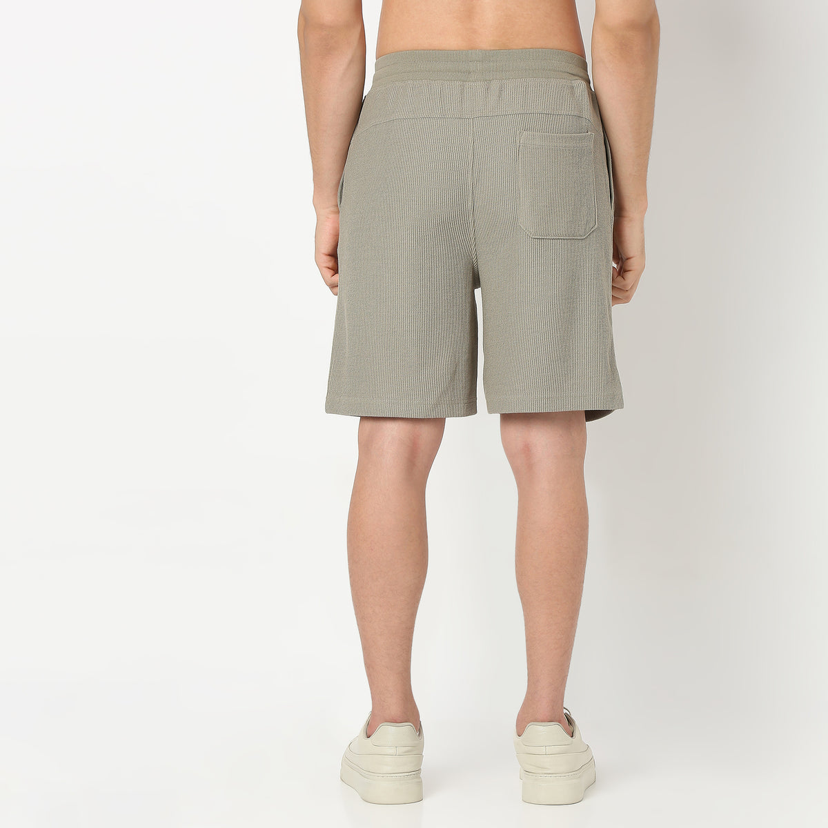 Above Knee Structured Cropped Bermuda Structured Shorts