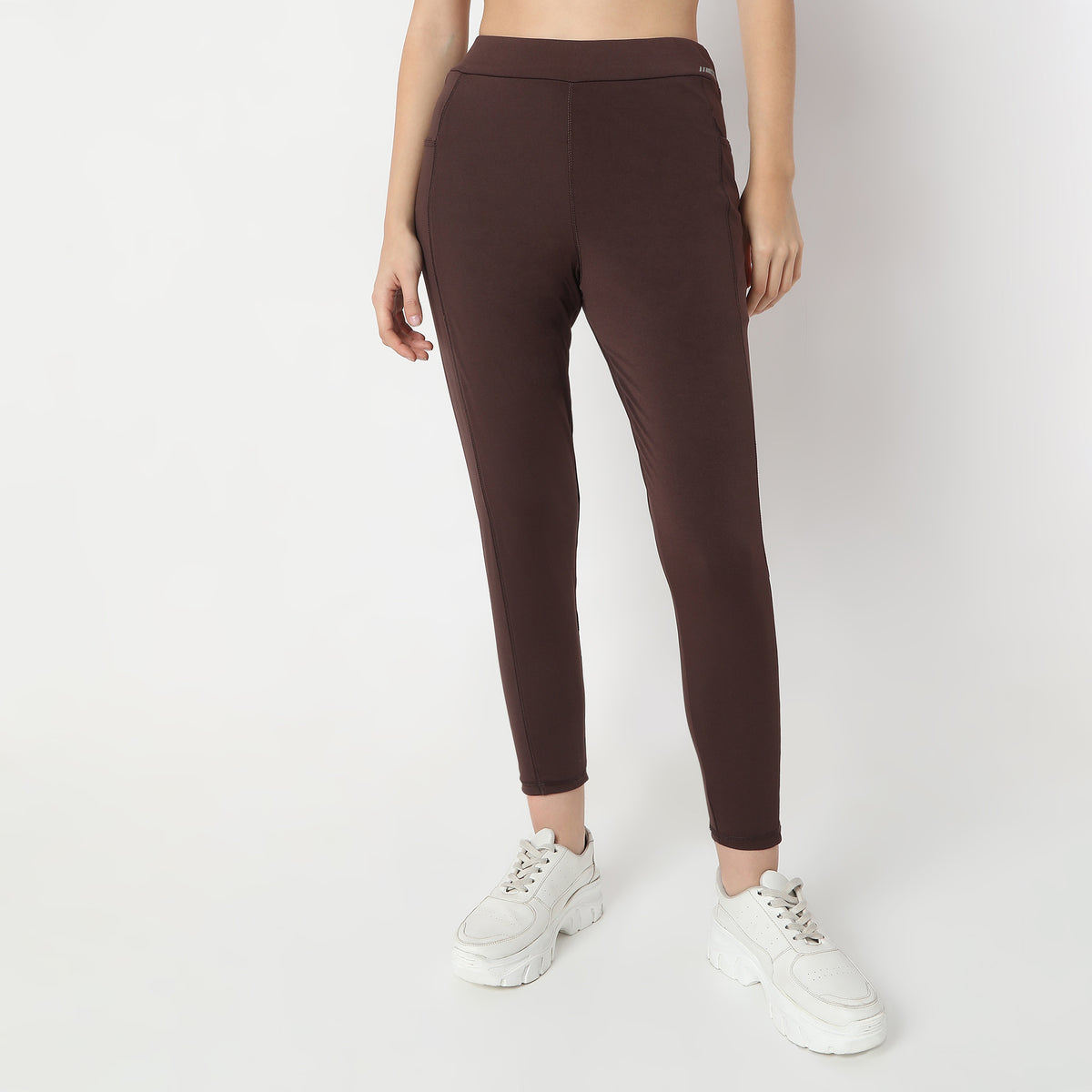 Slim Fit Solid High Rise Leggings